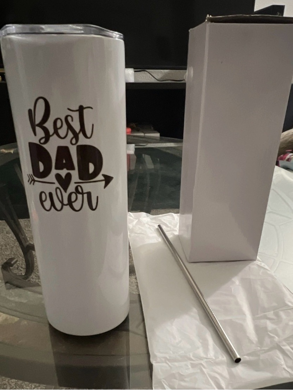 Best Dad Ever White Stainless Tumbler